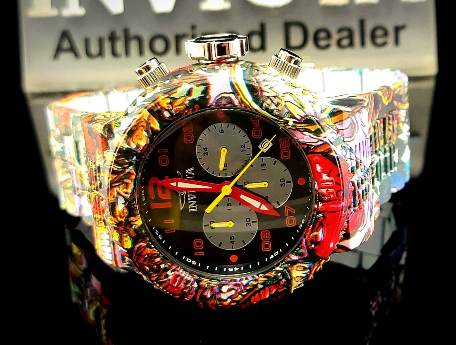 Invicta Men's 52mm Pro Diver Aqua Hydro Plated Graffiti Multicolor