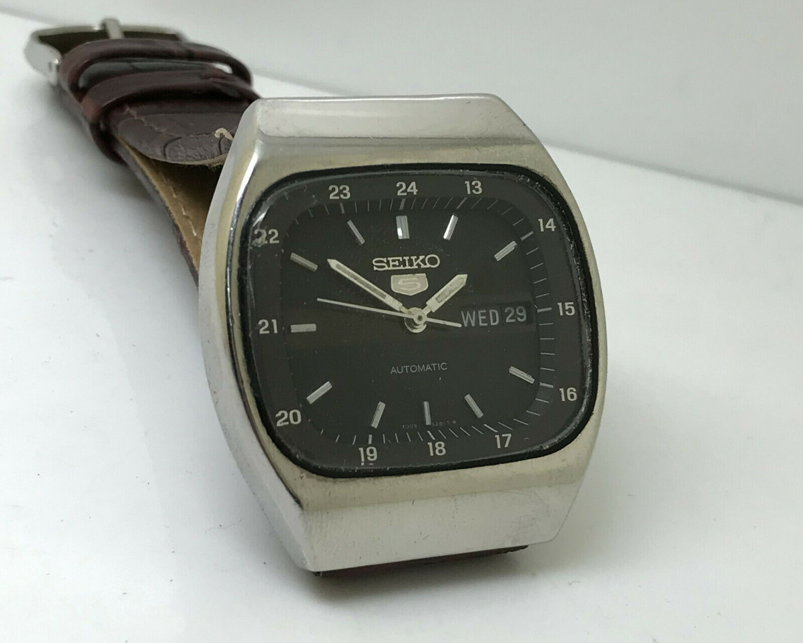 RARE VINTAGE SEIKO 6309 523A AUTOMATIC ORIGINAL BLACK DIAL