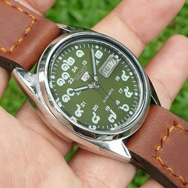 SEIKO THAILAND NUMERALS 7009-3180 GREEN AUTO MENS VINTAGE JULY