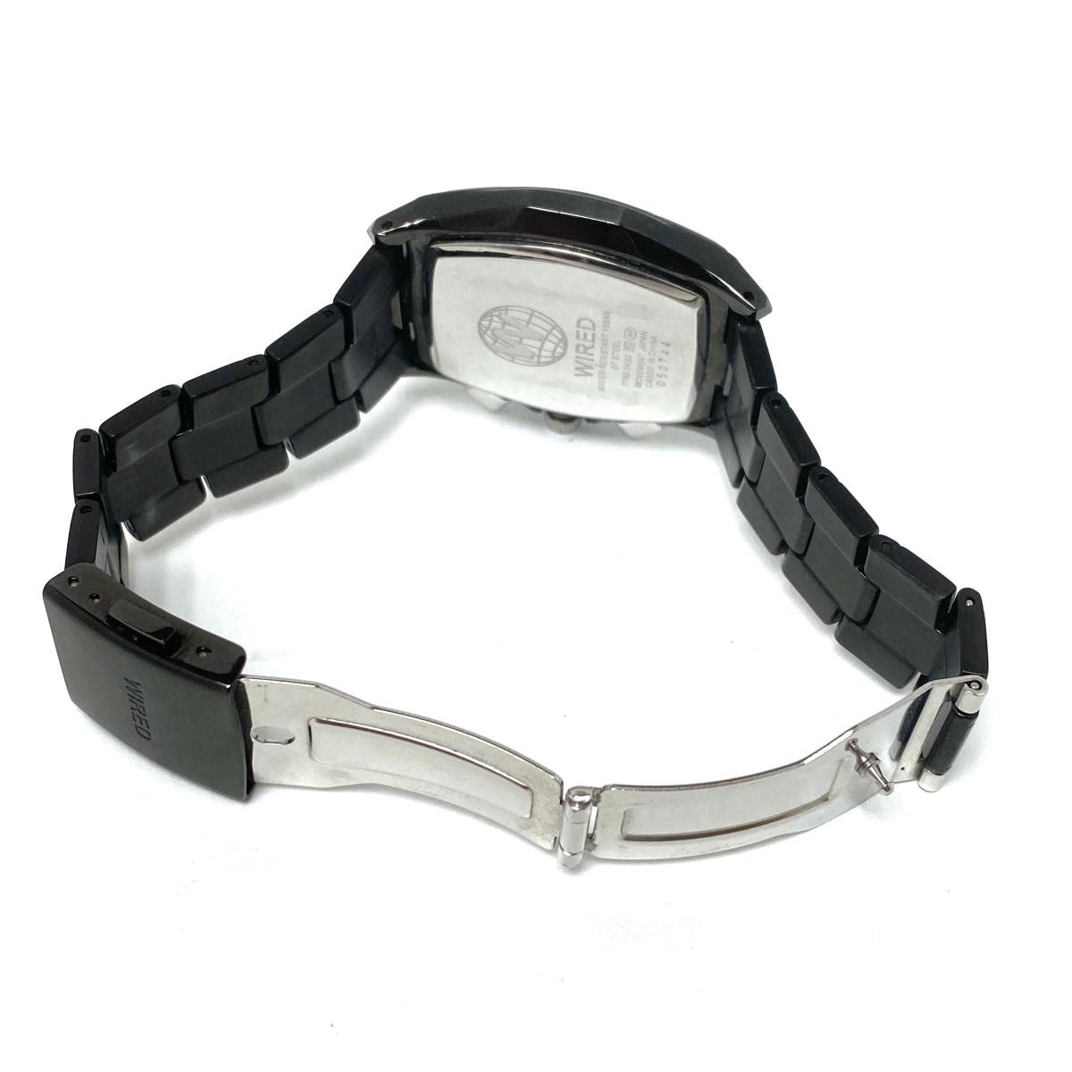 ◇ SEIKO WIRED 7T92-0KB0 watch ◇ black / black / black 