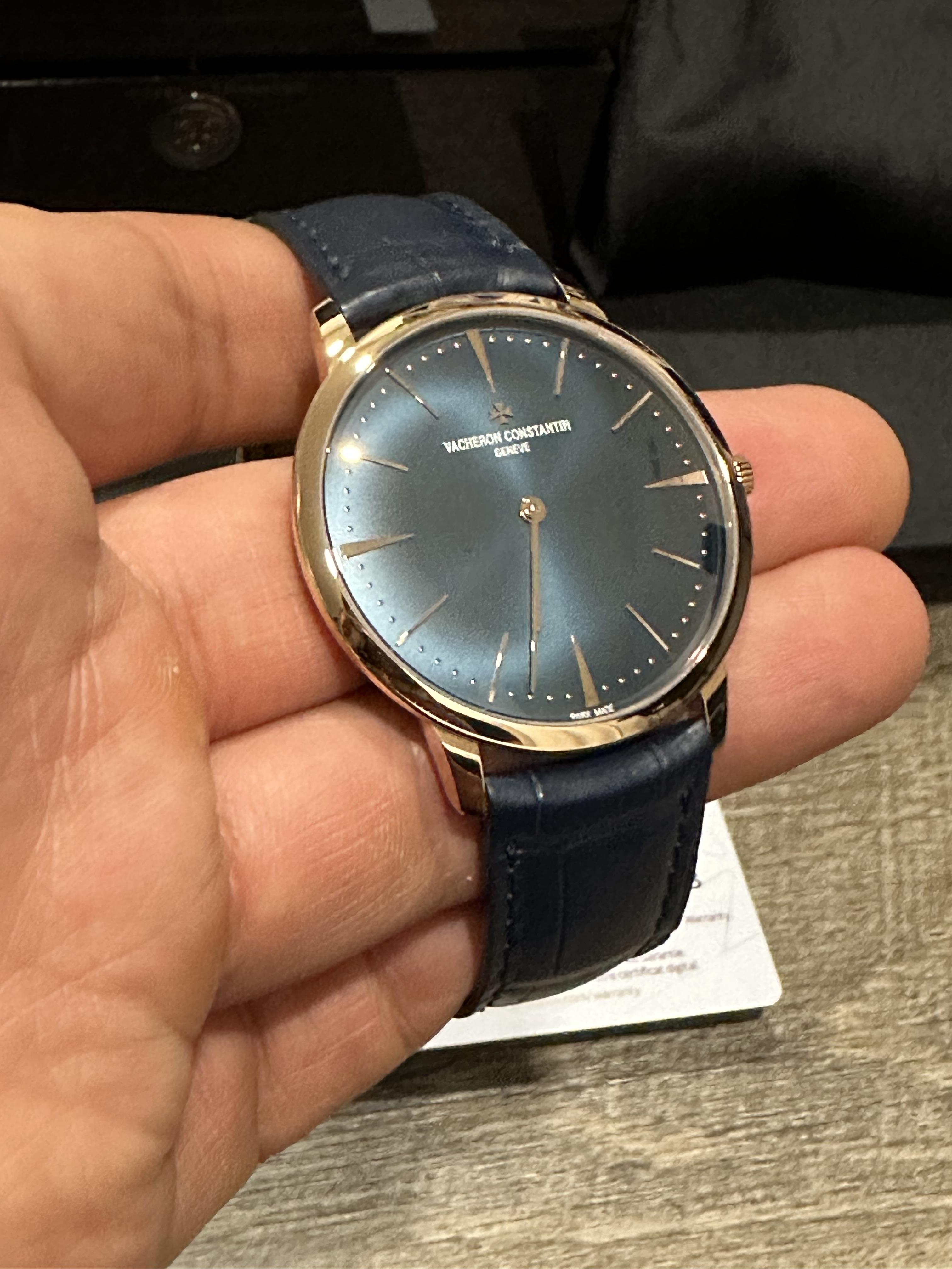 WTS 2023 Vacheron Constantin Patrimony Pink Gold Blue Dial Full