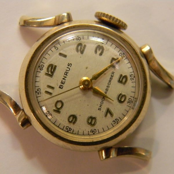 FINE VINTAGE BENRUS LADIES NURSES 10K GOLD FILLED WATCH - RUNS - GOOD ...