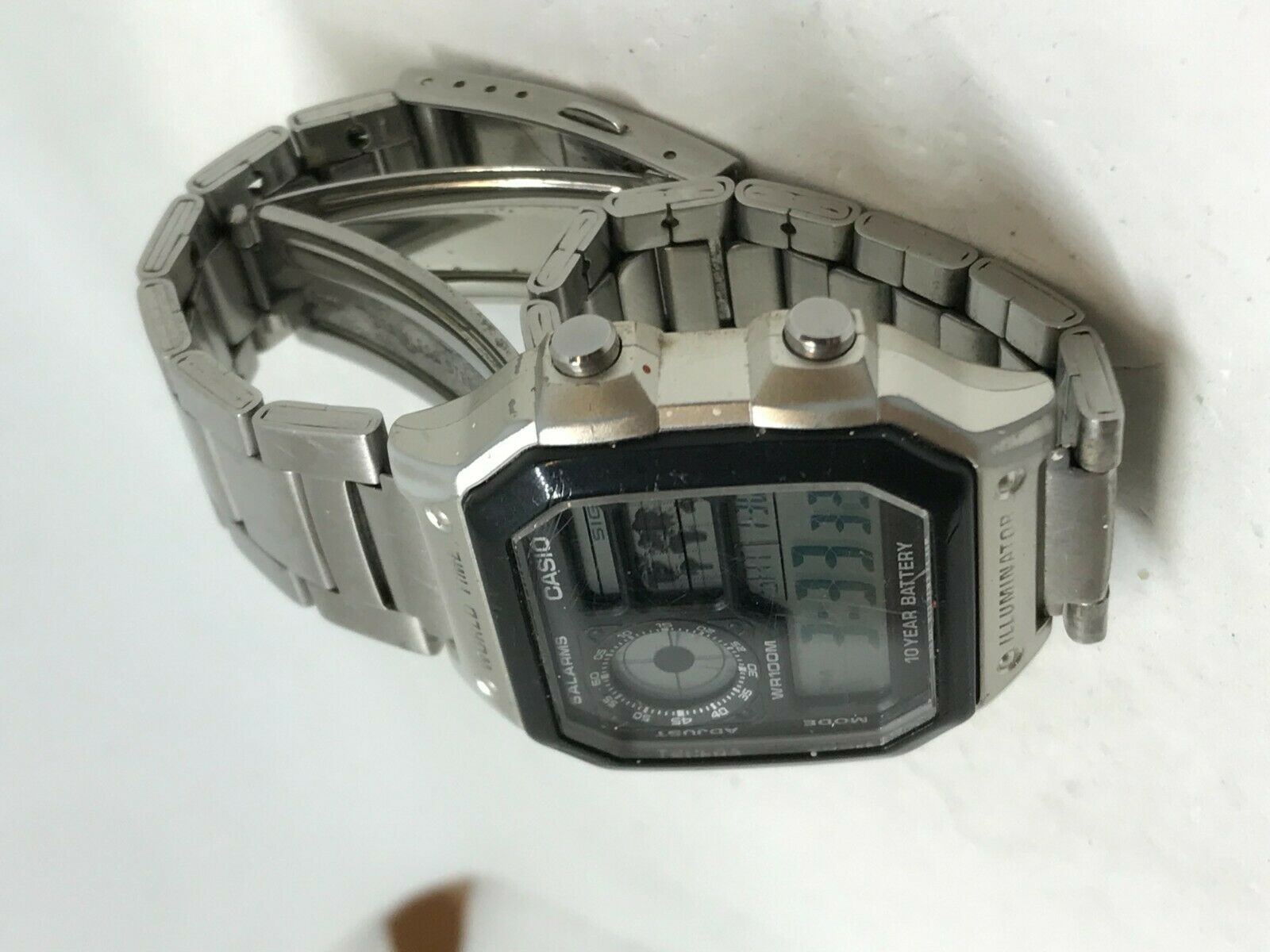 Casio Men's Illuminator 3299 AE-1200WH Stainless Steel Bracelet