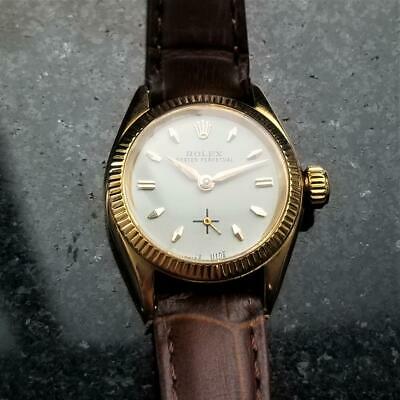 ROLEX Ladies 18K Gold Oyster Perpetual 6509 Automatic c.1955 Swiss