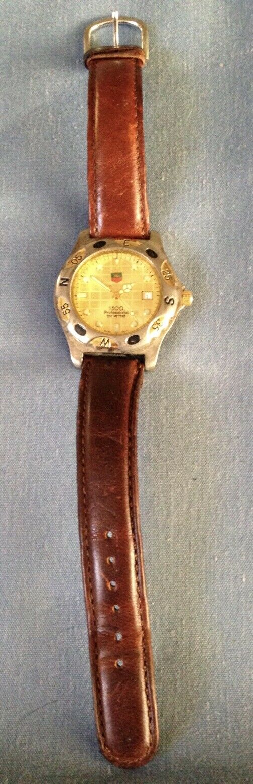 Tag Heuer Gold Face Quartz Swiss Made 1500 Professional 200 Meters