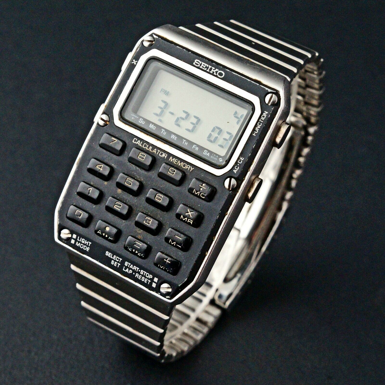 Vintage Seiko C515--500A, LCD Digital Calculator, Stainless Steel Watch No  Res! | WatchCharts