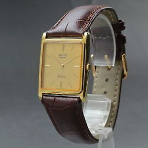 Exc+5] Seiko Dolce 6020-5460 gold dial Qz Men's watch From