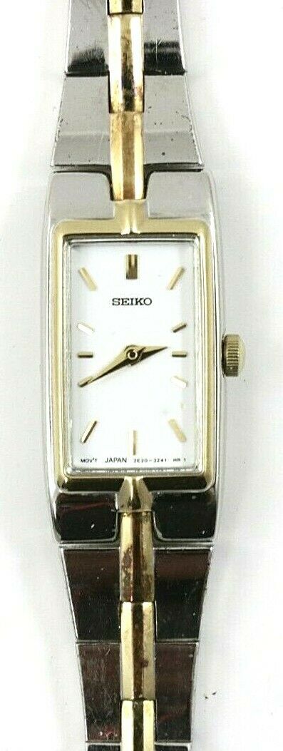 Vintage Seiko 2E20 0AY0 Two Tone Women s Quartz Analog 13mm Watch