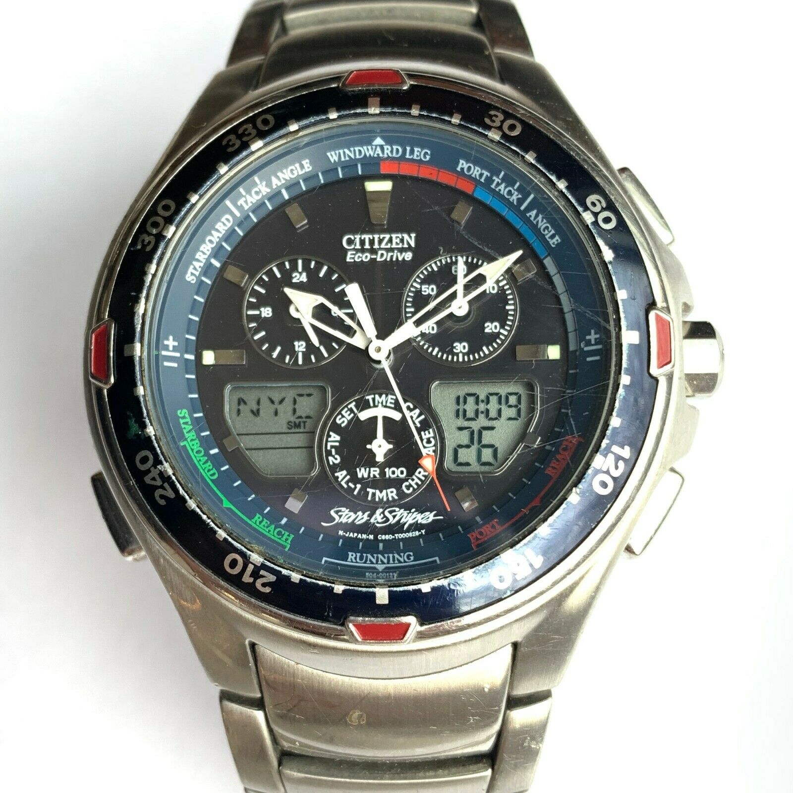 RARE CITIZEN STARS & STRIPES ECO-DRIVE AMERICA'S CUP 2003 JR4000