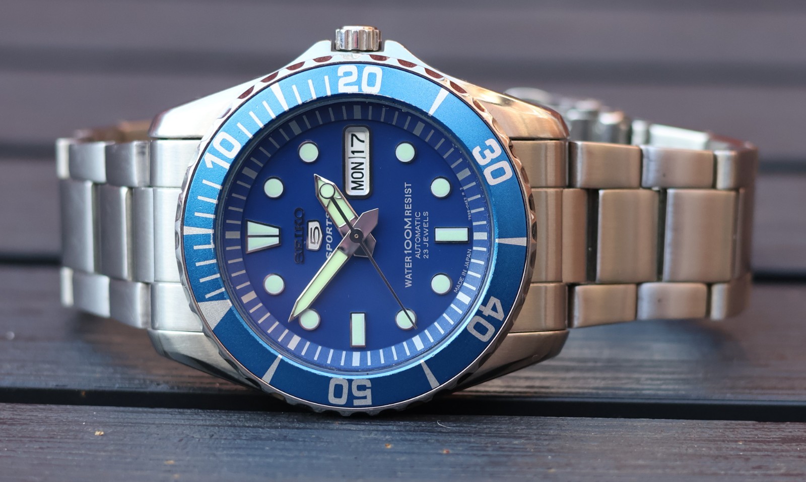 さと様　ブルー0.5 Seiko 5 Sports SNZF13 Price as of July 2026 | WatchCharts