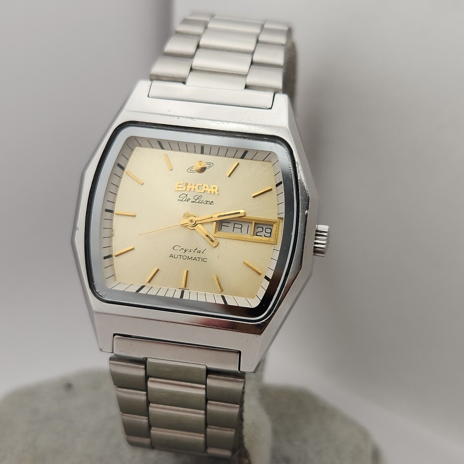 Vintage ENICAR deluxe men's automatic watch day/date Cal.2158