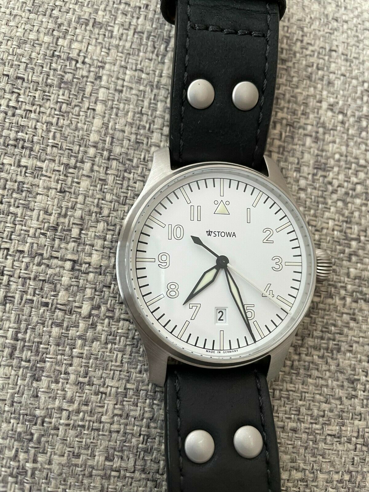 Stowa Ikarus White Dial Flieger 40mm Automatic Wrist Watch Made in