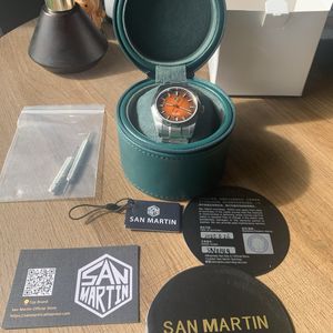 San Martin SN0144-GS Orologio Subacqueo Uomo – Movimento Automatico 9015, Vetro Zaffiro, Quadrante Blu, 10 ATM
