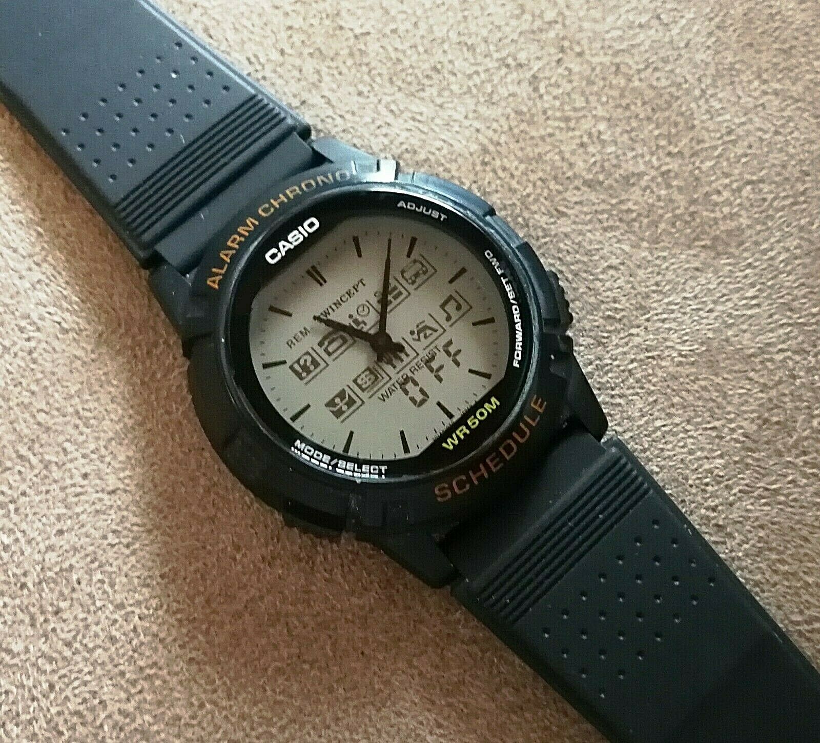 vintage casio twincept abx-21 databank lcd alarm chrono schedule