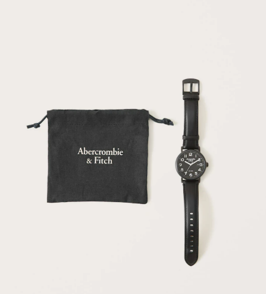 Abercrombie shops Leather Strap Watch