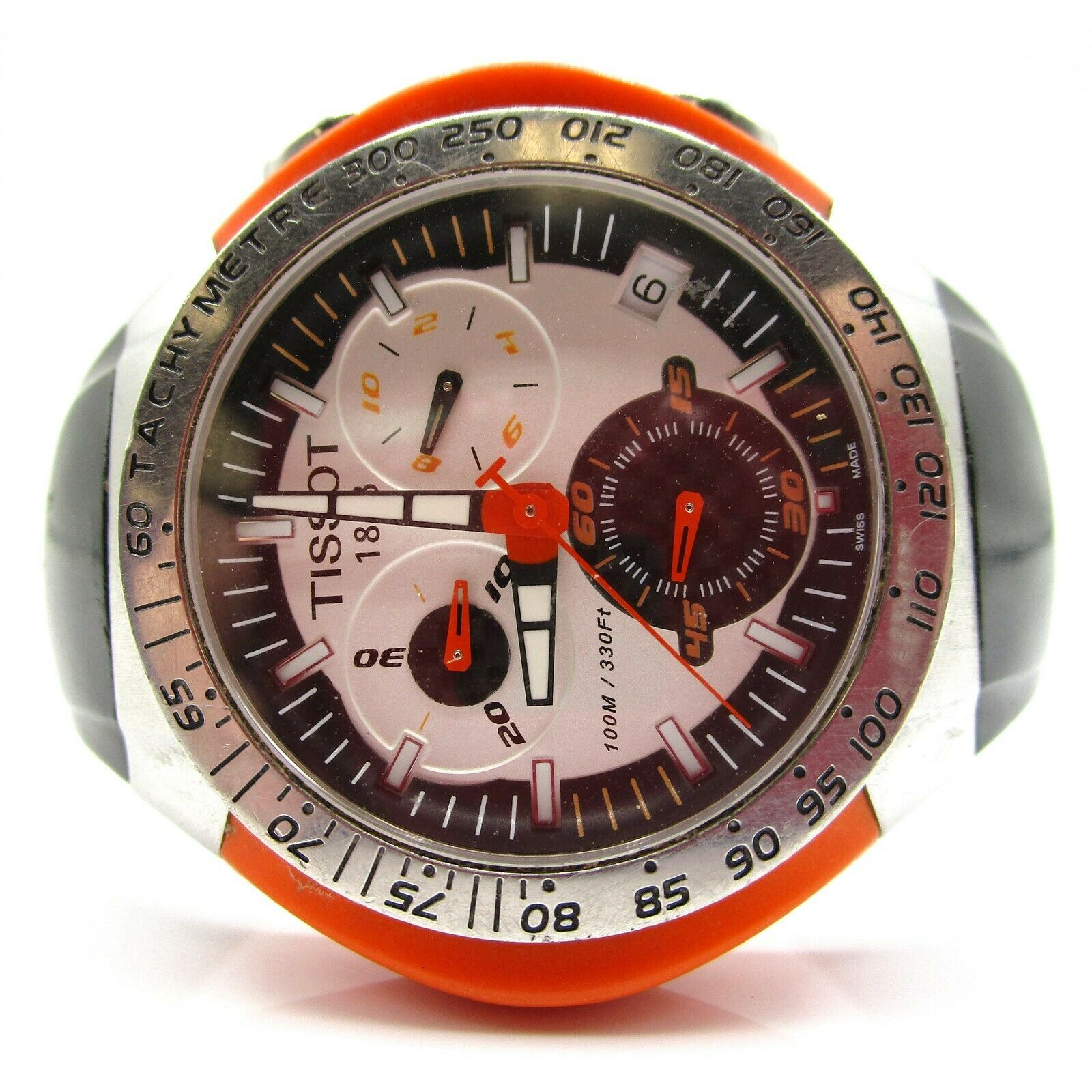 Tissot T Tracx Chronograph T010417A Orange Black Watch RUNS BT556 WatchCharts Marketplace