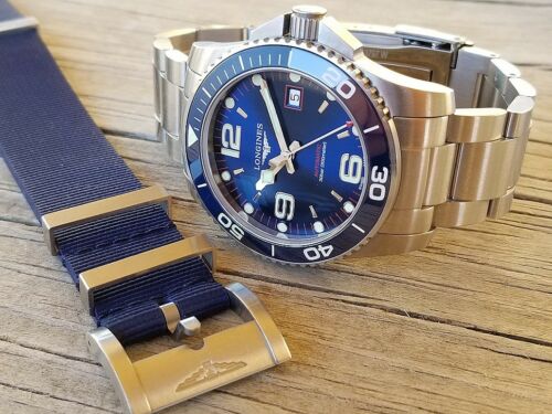 Longines USA Exclusive HydroConquest 41mm Blue Steel NATO strap