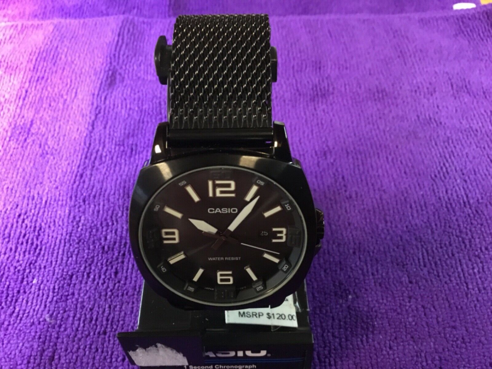 Casio Dress Men s Watch Analog BLACK Mesh Band MTP 1350