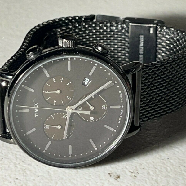 Timex fairfield chronograph outlet black