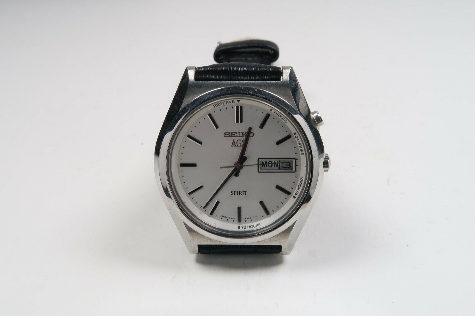 SEIKO SPIRIT AGS 5M23-6A40 NEW CAPACITOR BATTERY STAINLESS Mens
