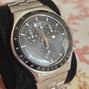 Swatch Irony Retrograde - YRS400G - Dark steel, unbenutzt