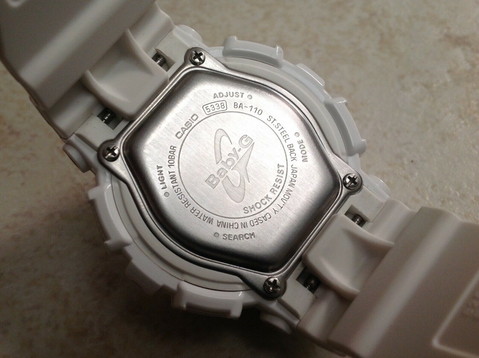 カシオ CASIO Baby-G BA-110 5338ホワイト 腕時計 Casio Baby G Watch 43mm White 5338 BA-110 Alarm Chrono Day