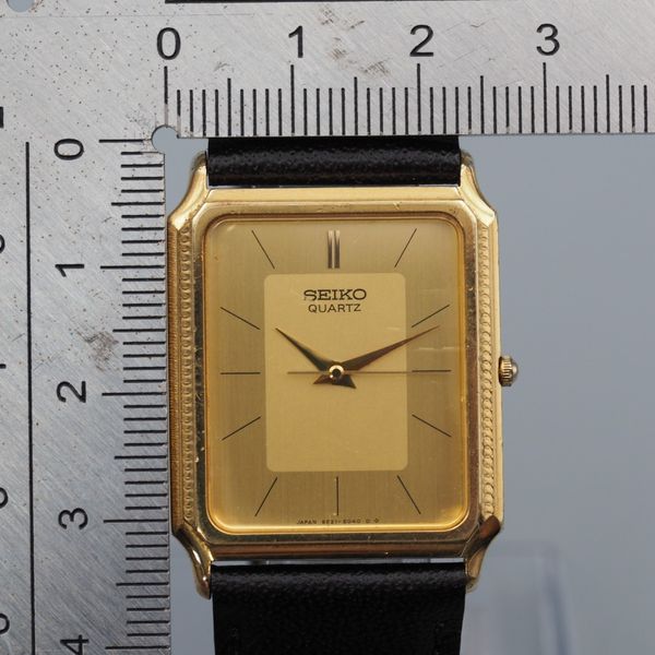Montre Vintage Seiko « Tank » 9521-5040 - Dorée, Années 70 - Avec Boîte D'origine