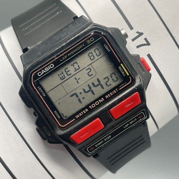 Vintage Casio 863 SDB-500W Lap Memory 30 Digital Men's Wristwatch ...
