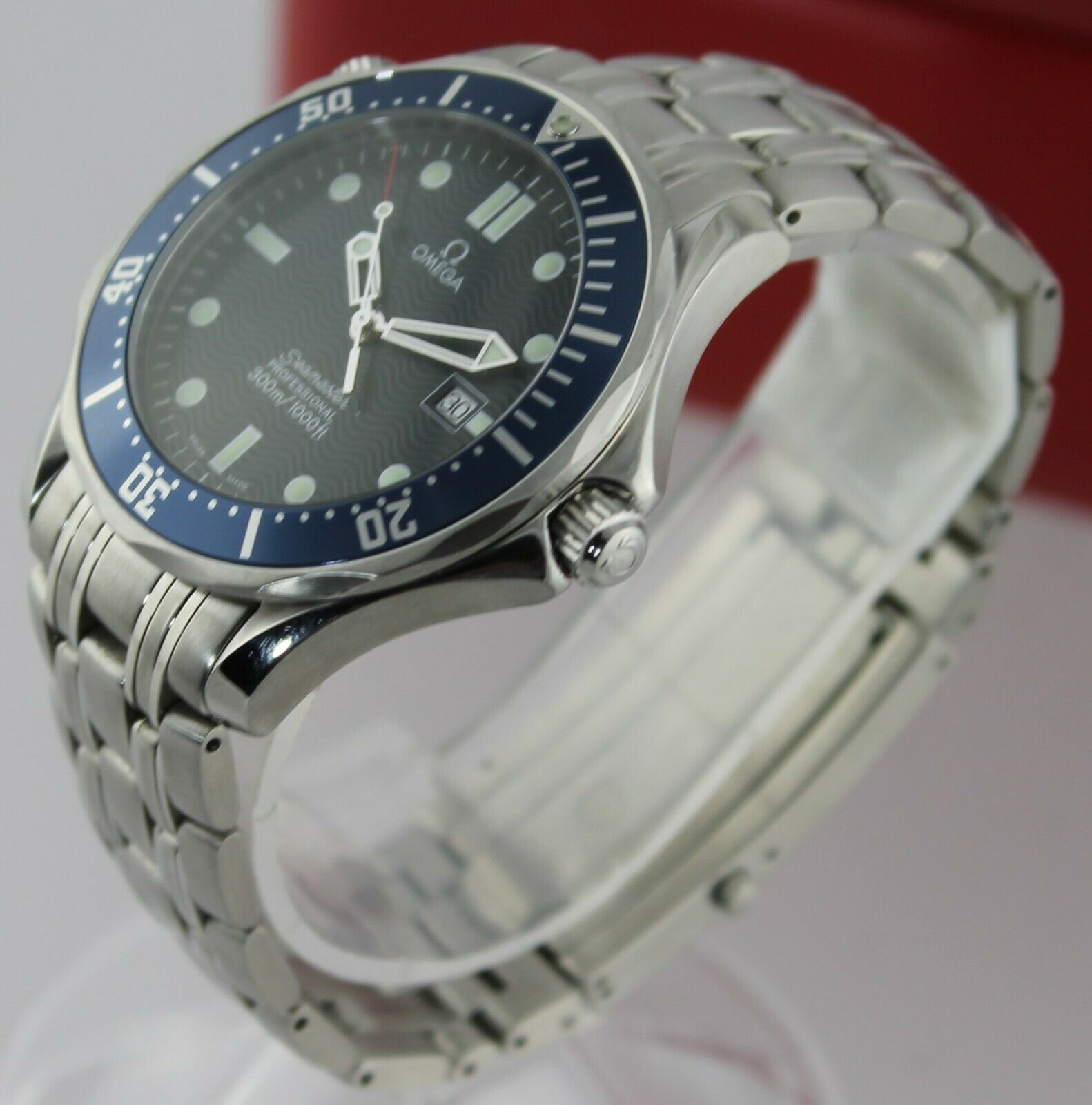 Omega Seamaster Professional 2541 80 Bond Blue Mens Quartz Steel Mint Watch Watchcharts