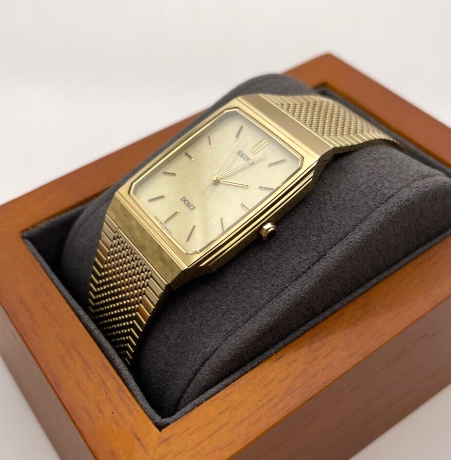 w045] Seiko Dolce Watch 5E61-5A00 Mens Quartz Tungsten Gold