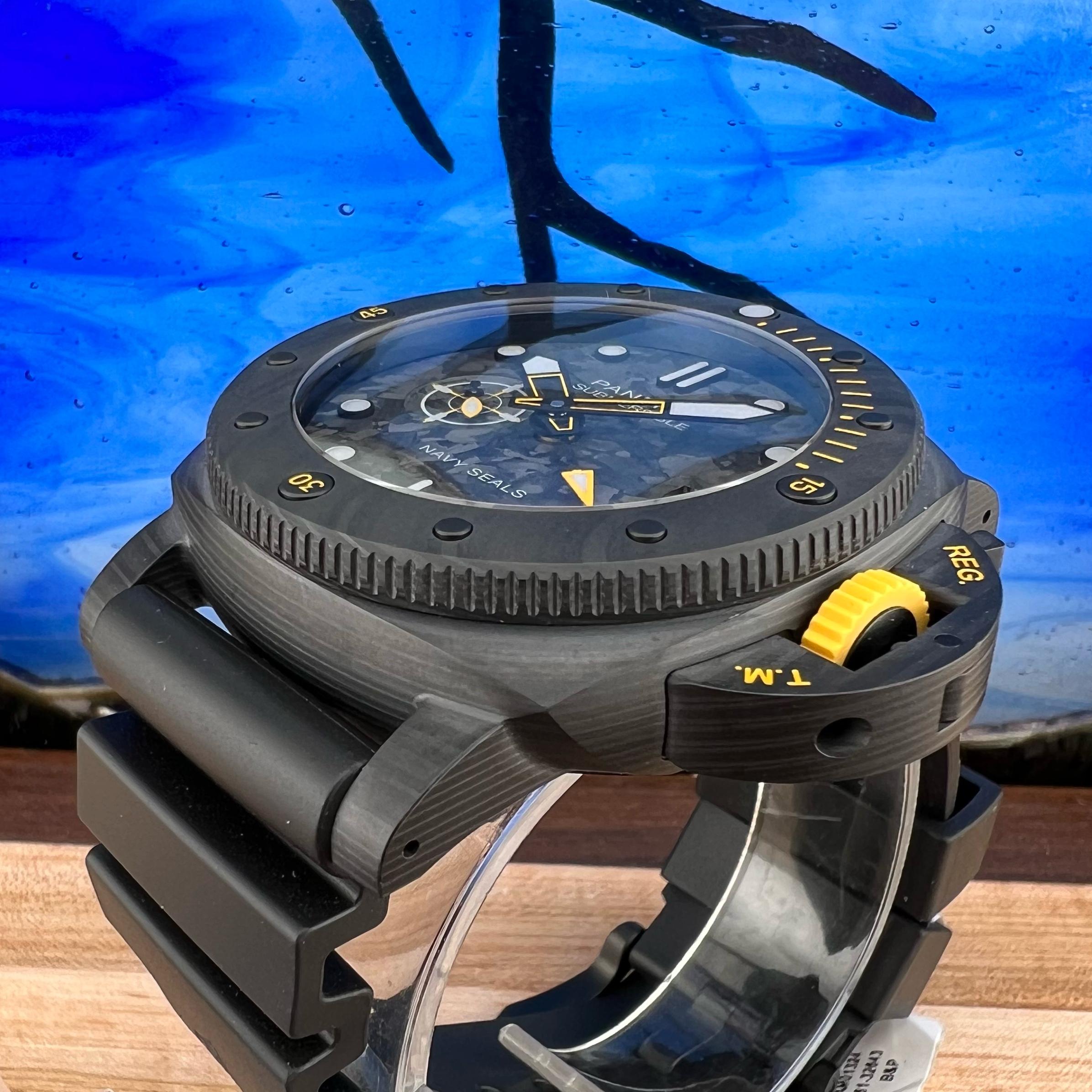 FS Panerai PAM01324 Navy SEALs Submersible GMT Carbotech 44mm