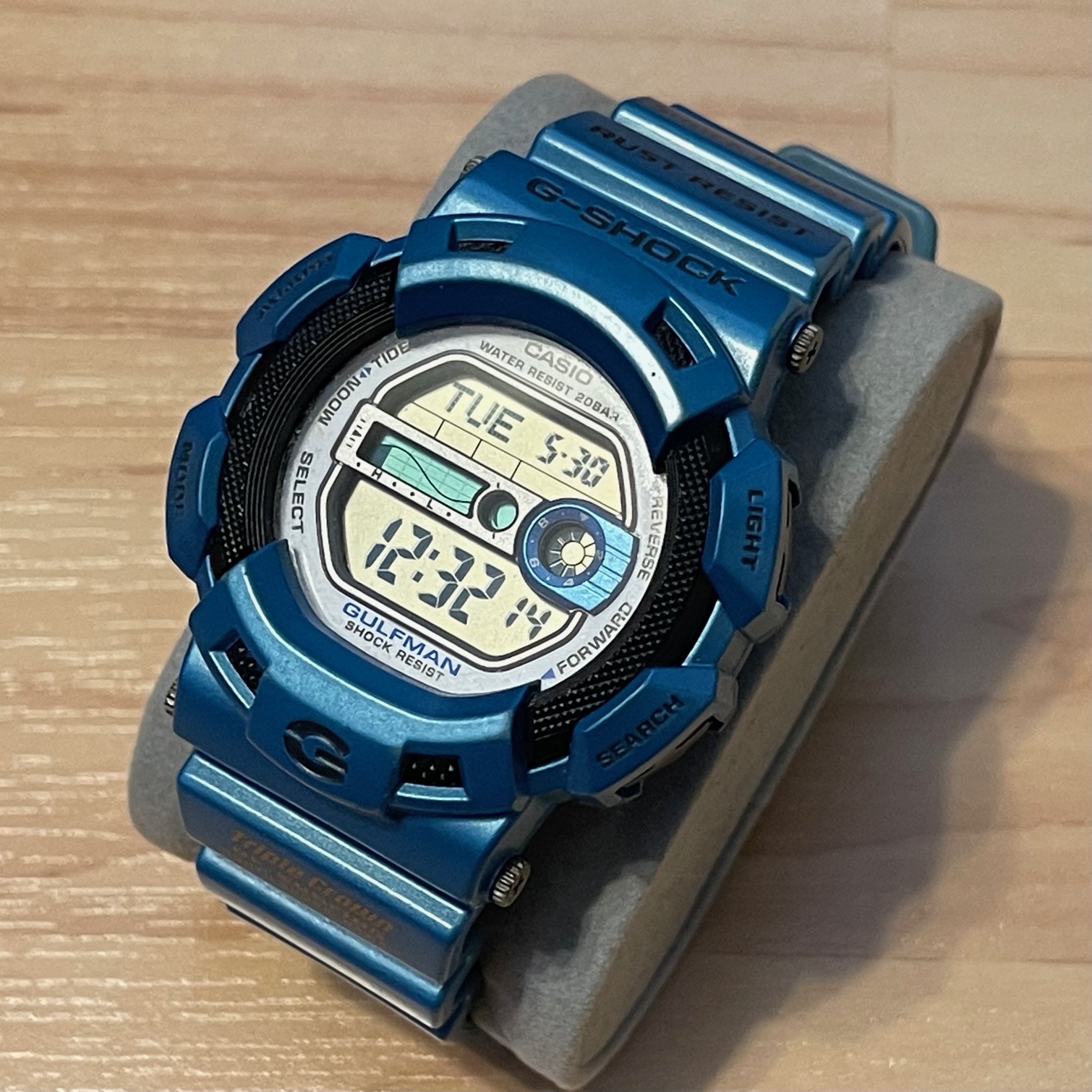 WTS] Casio G-Shock G-9100TC-2 Metallic Blue Gulfman Triple Crown of Surfing  Hawaii Tide & Moon Graph Vintage Digital Surf Style Watch | WatchCharts  Marketplace