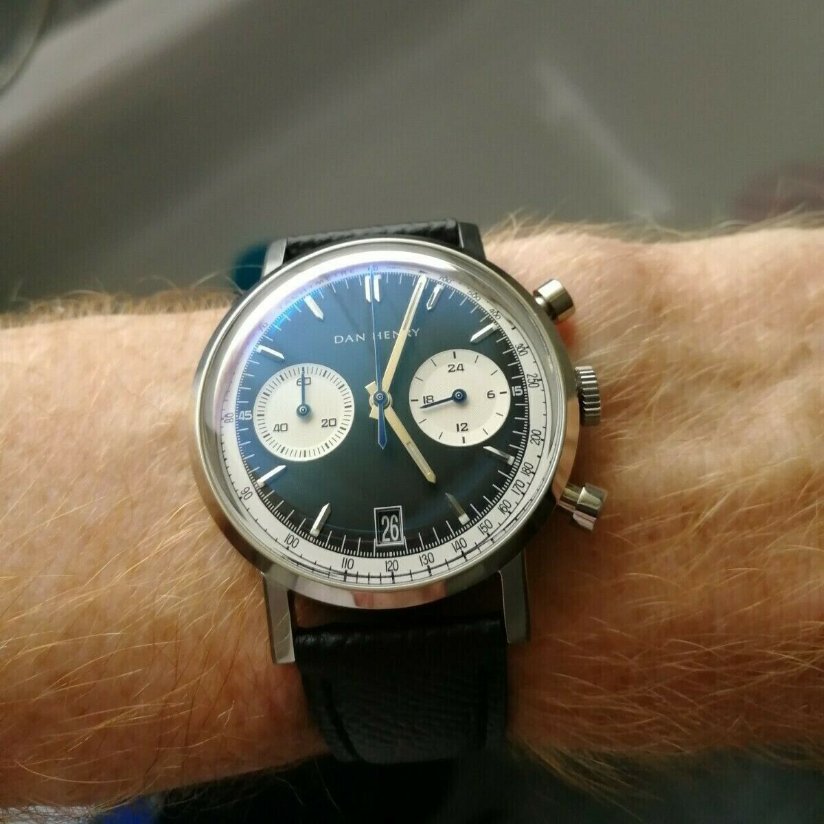 Dan Henry 1964 Gran Turismo Chronograph Evil PANDA DIAL DATES