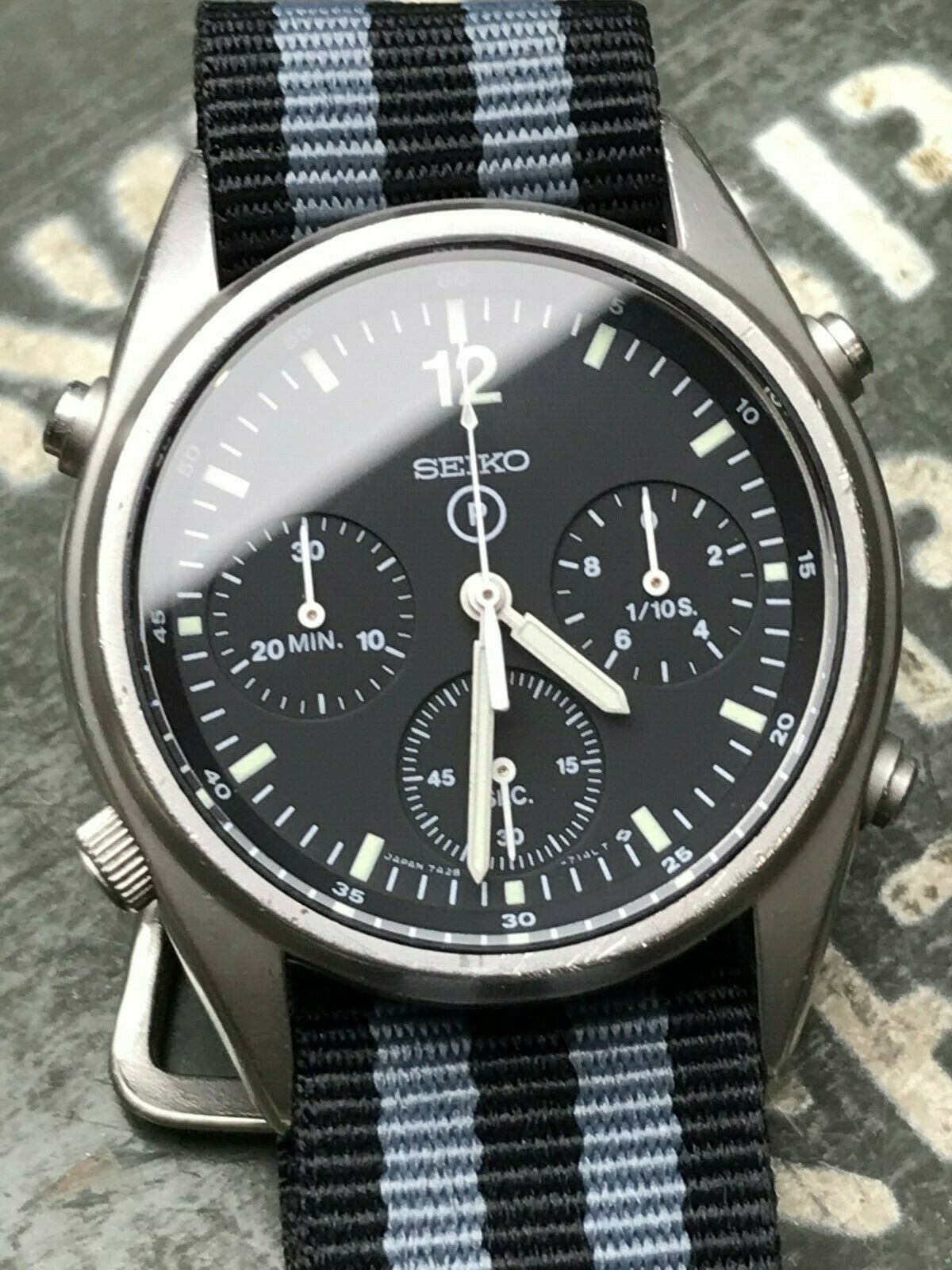 Seiko 7A28-7120 Gen 1 RAF/RN aircrew chronograph, 1988 - ex MoD ...