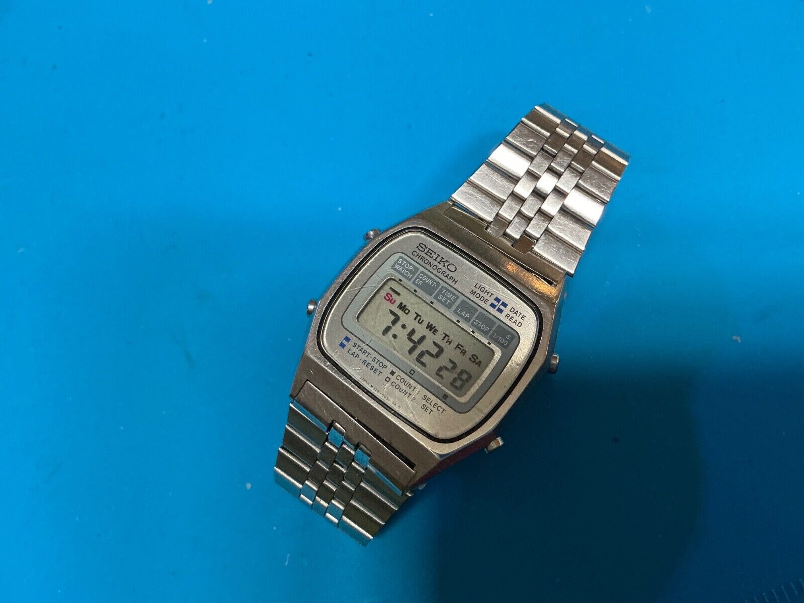 稼働 SEIKO 腕時計 デジタル M929-4000 ヴィンテージ 1261 SEIKO M929 4000 Vintage Digital Watch Quartz Silver Working