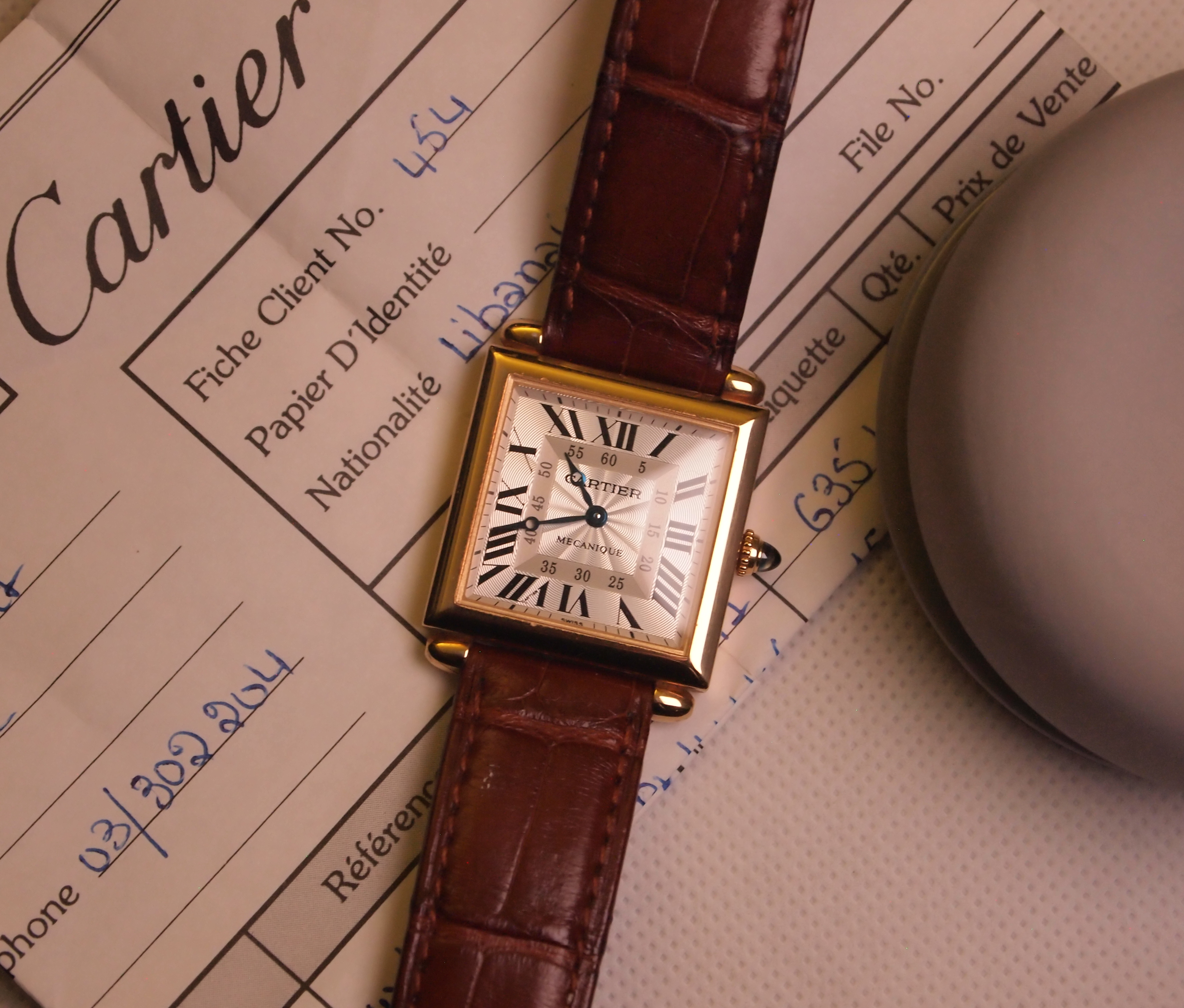 Cartier Tank Louis in YG, CPCP Collection Prive, full set – Special Dial