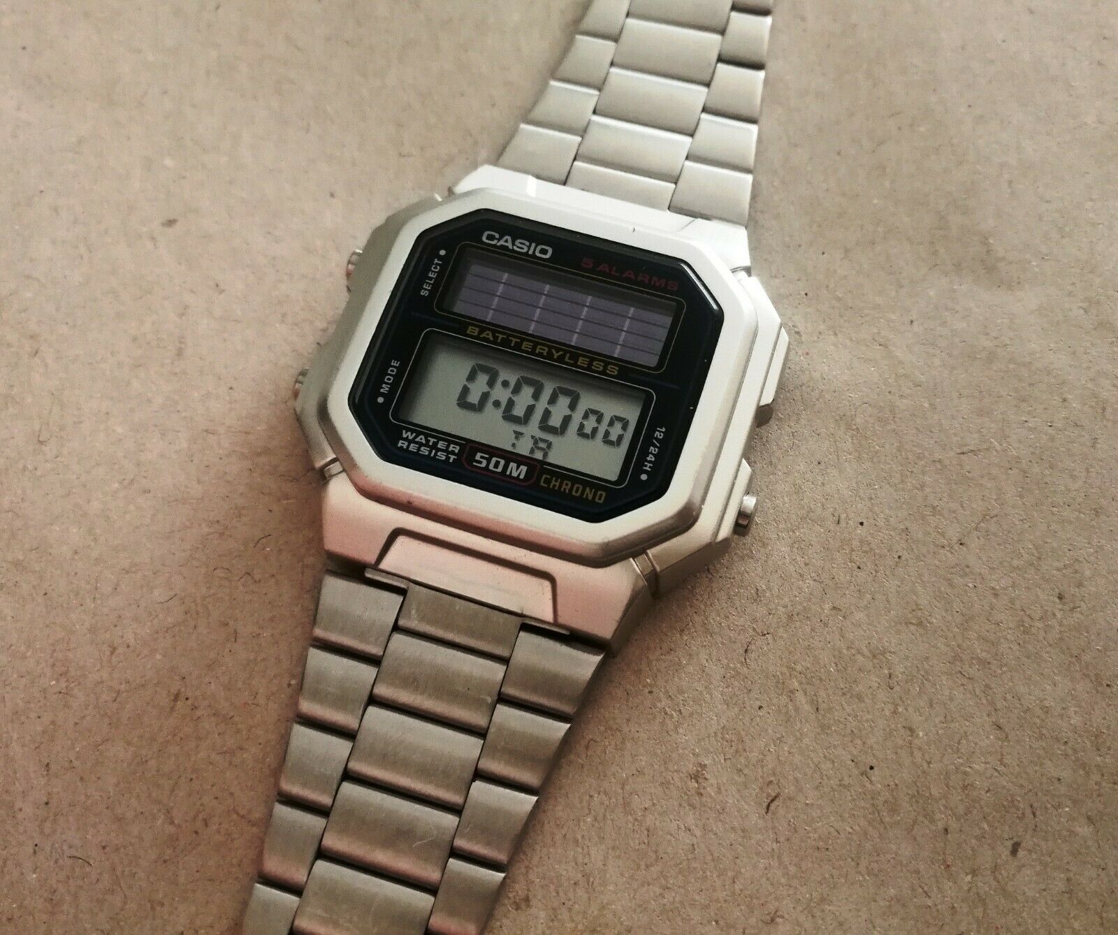 rare vintage casio AL-190WD-1A AL190 solar watch Batteryless like