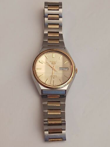 Vintage Seiko 5 Automatic 6319 8120 21J Gold Plated Stainless