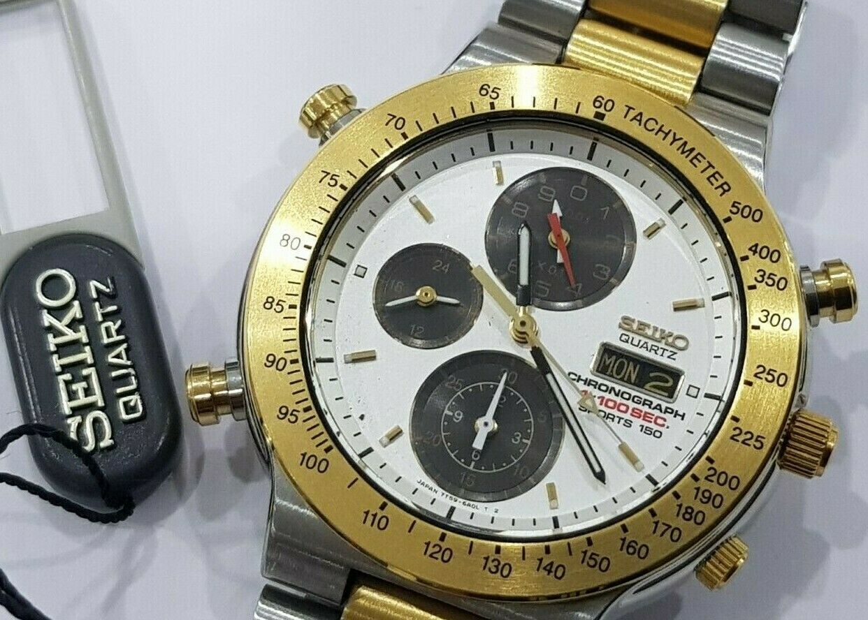 Seiko 7T59 - 6A00 1/100 Sec Sports 150 Quartz Chronograph-RARE