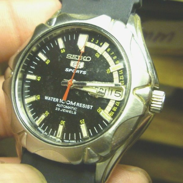Mens 40mm SEIKO 5 SPORTS 100m 7S36-00M0 Automatic Watch Diver