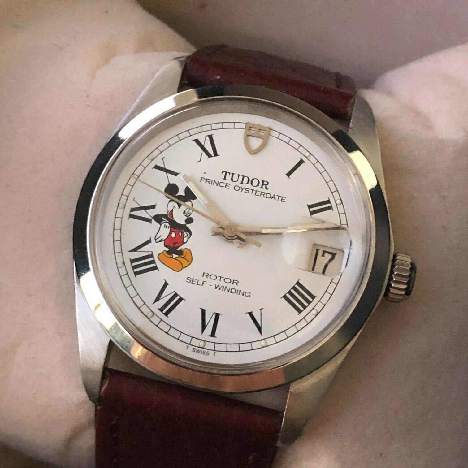 Tudor Prince Oysterdate 9050/0 Mint Mickey Mouse Roman Numbers By 