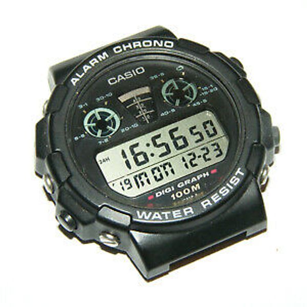 Montre Casio DGW-30 / DW-320 Digi Graph En Métal - 1991 Japan - Ultra Rare Vintage - Occasion Très Bon état