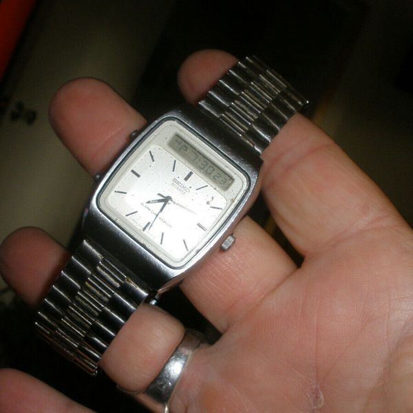 Seiko Vintage Quartz Alarm Chronograph Analog Digital H3575109 Mens