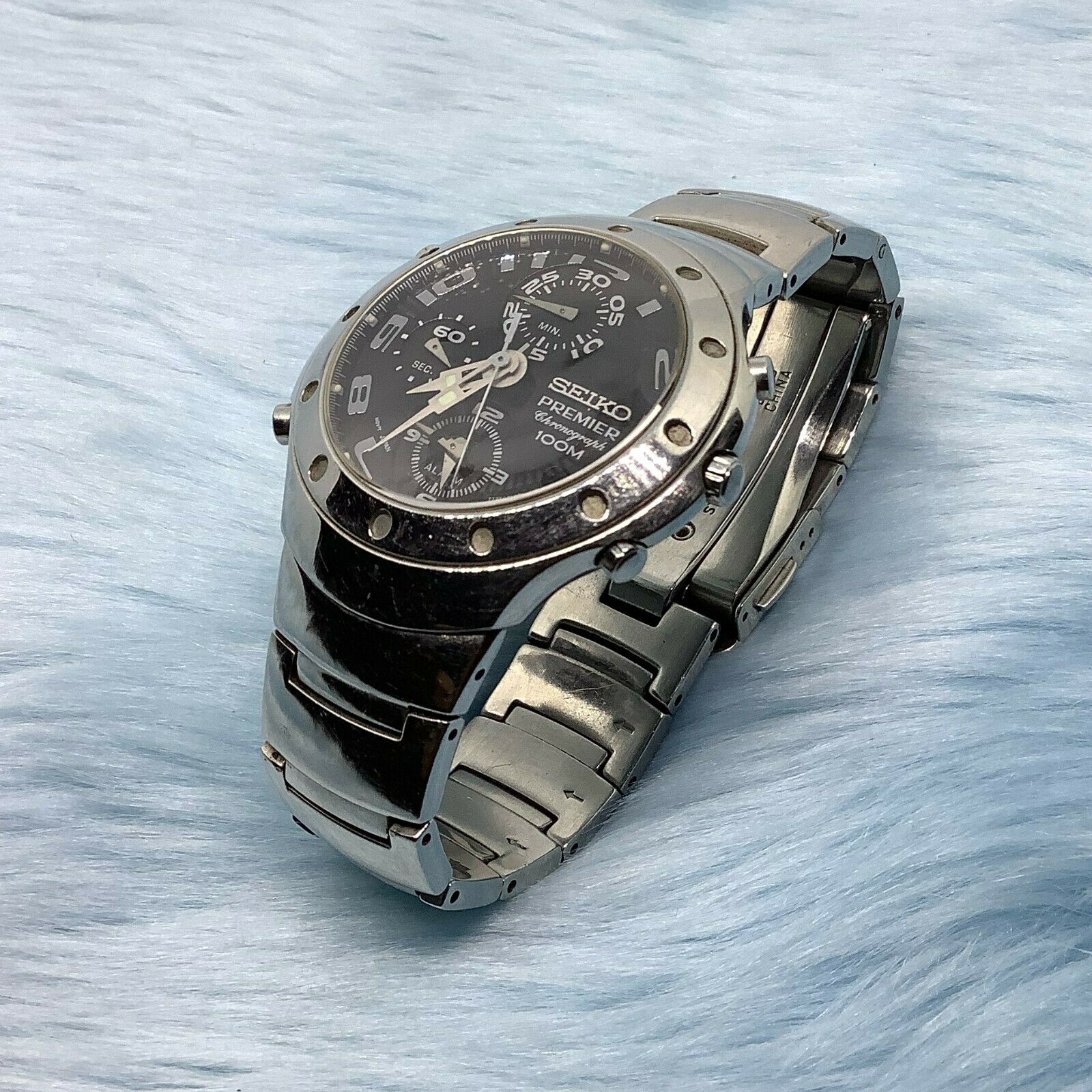 Seiko Premier Chronograph 7T32-7H80 Japan Quartz Movement Sapphire