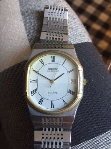 Vintage Mens SEIKO LASSALE Quartz Watch Ultra Thin 5932 5229