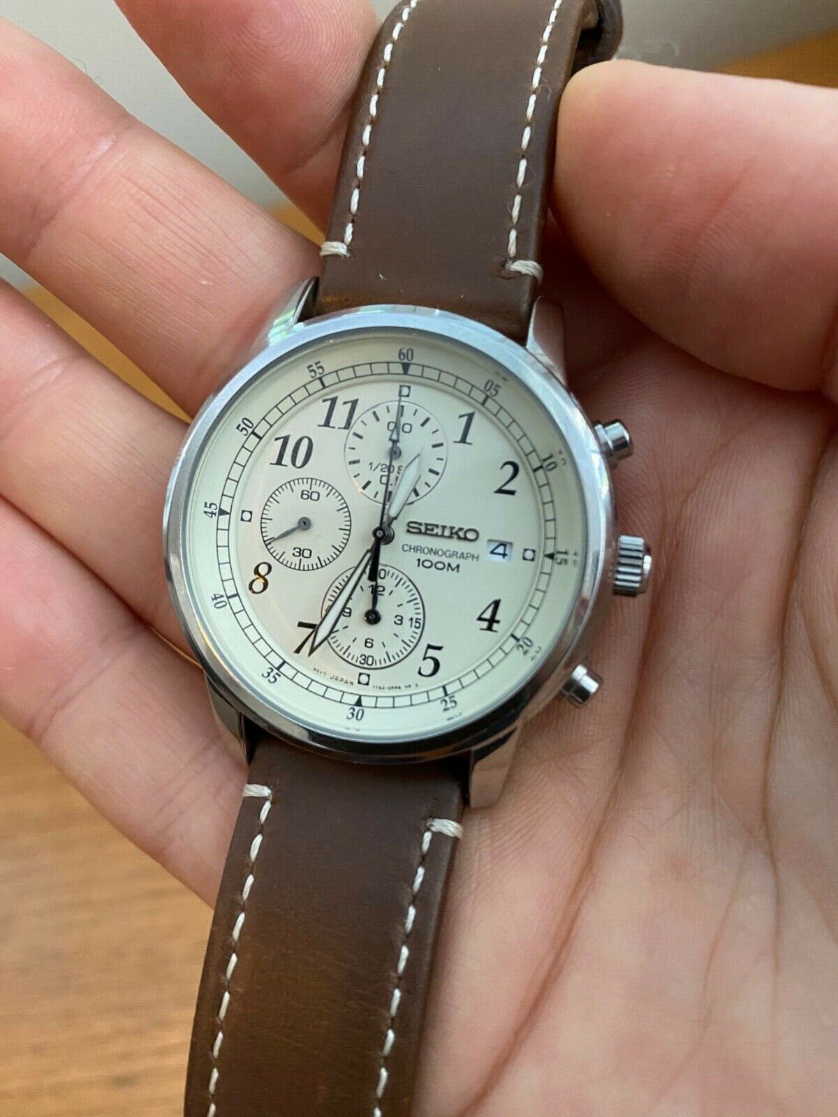 SNDC31 40mm Quartz Chronograph with brown leather strap + extras |