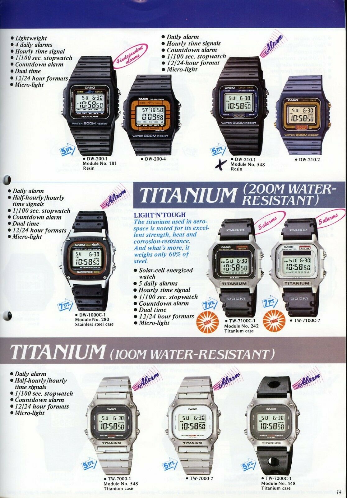 Casio DW-200 (181) Marlin Multi-Alarm Uhr von 1983 - Vintage