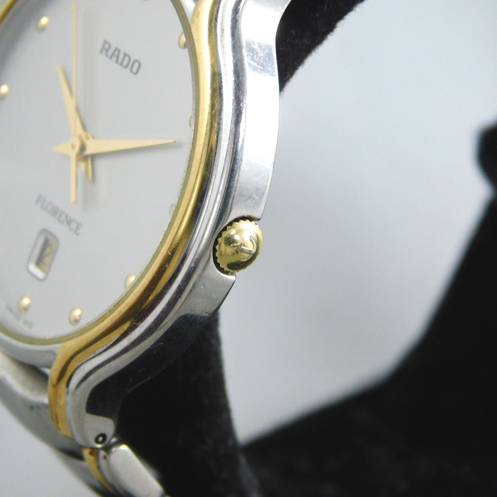 RADO FLORENCE 129.3644.4 SILVER GOLD MEN'S DATE VINTAGE