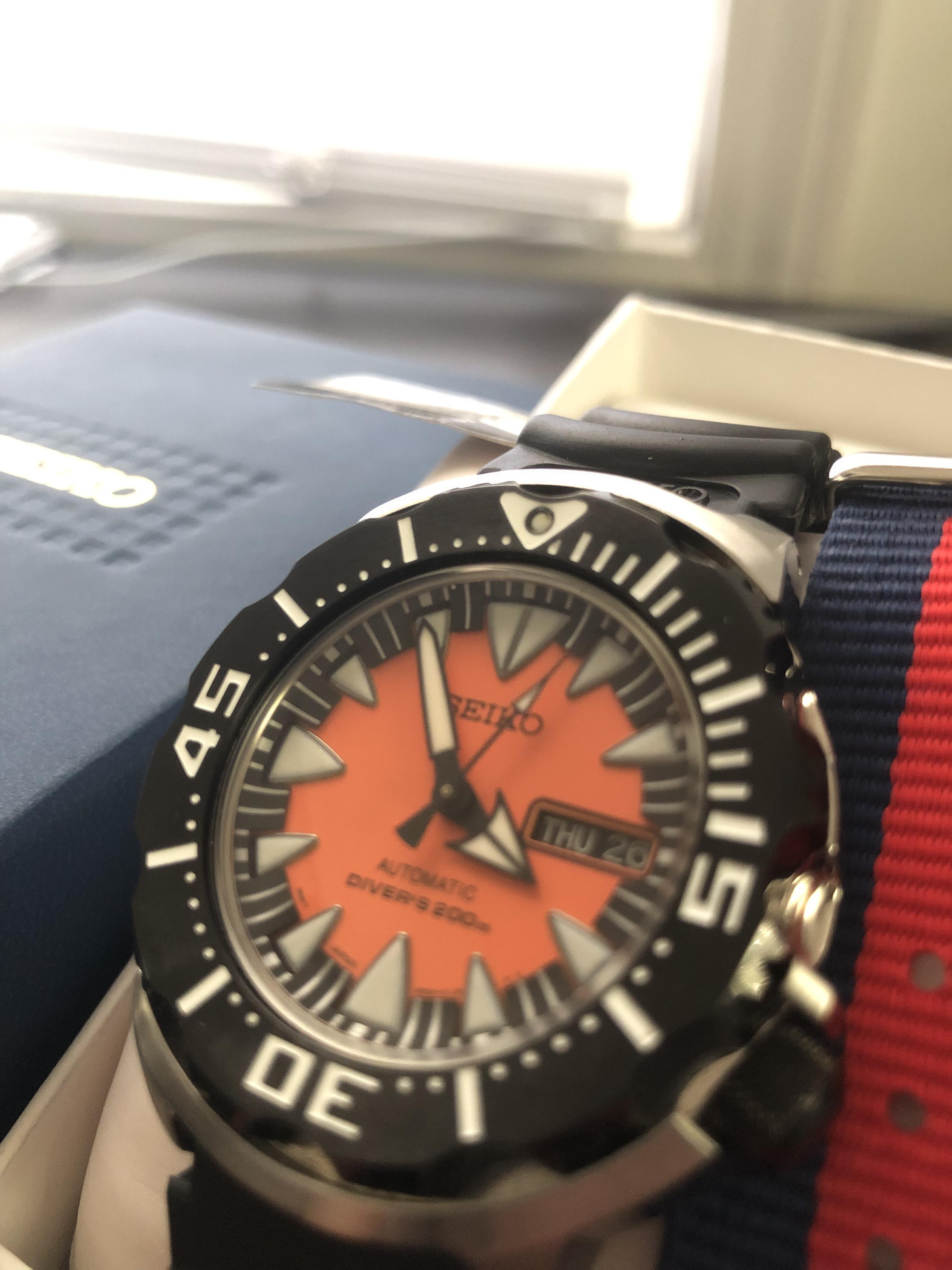 Seiko 2nd Generation Orange Black Monster SRP315