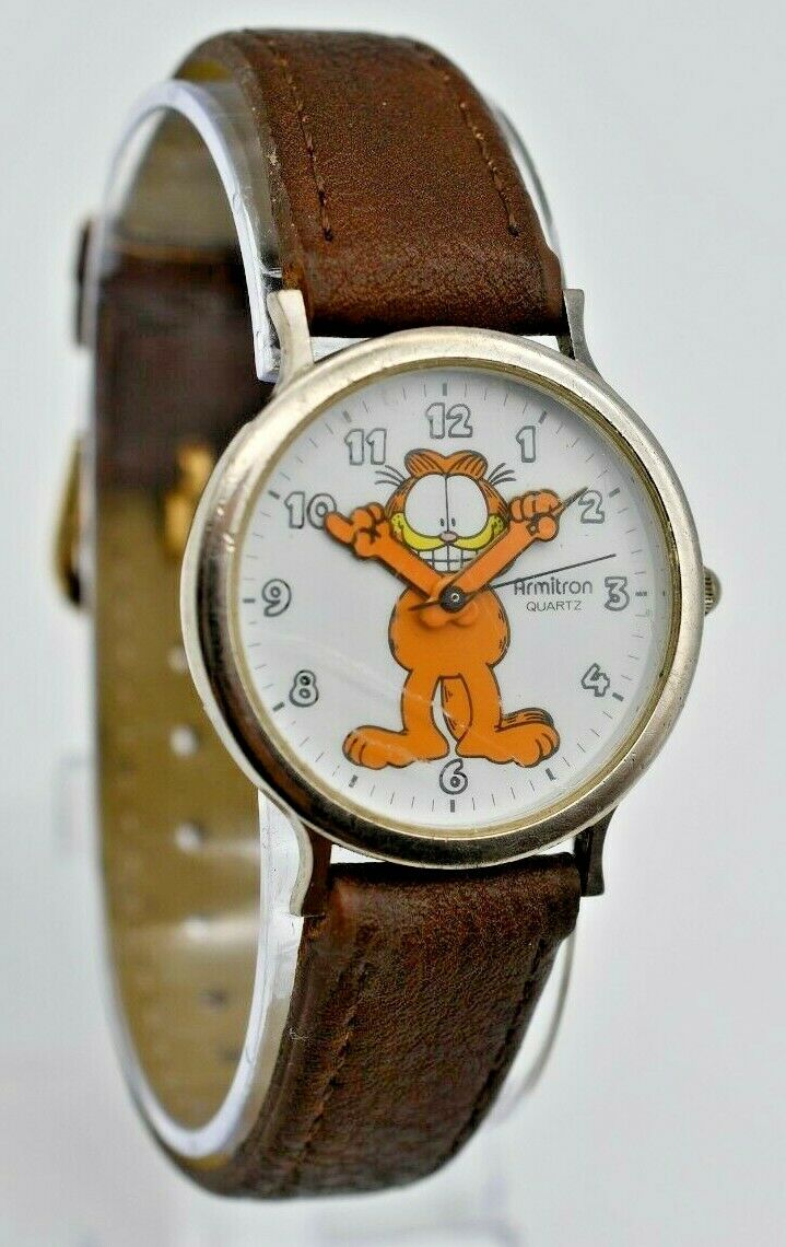 Unisex ARMITRON Garfield Moving Arms Watch Silver Tone